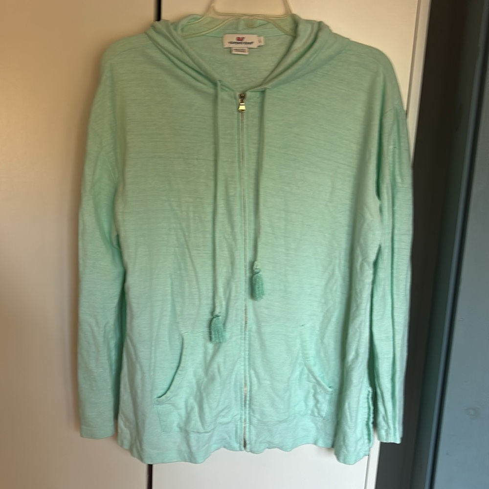 Vineyard vines linen zip up hoodie size large